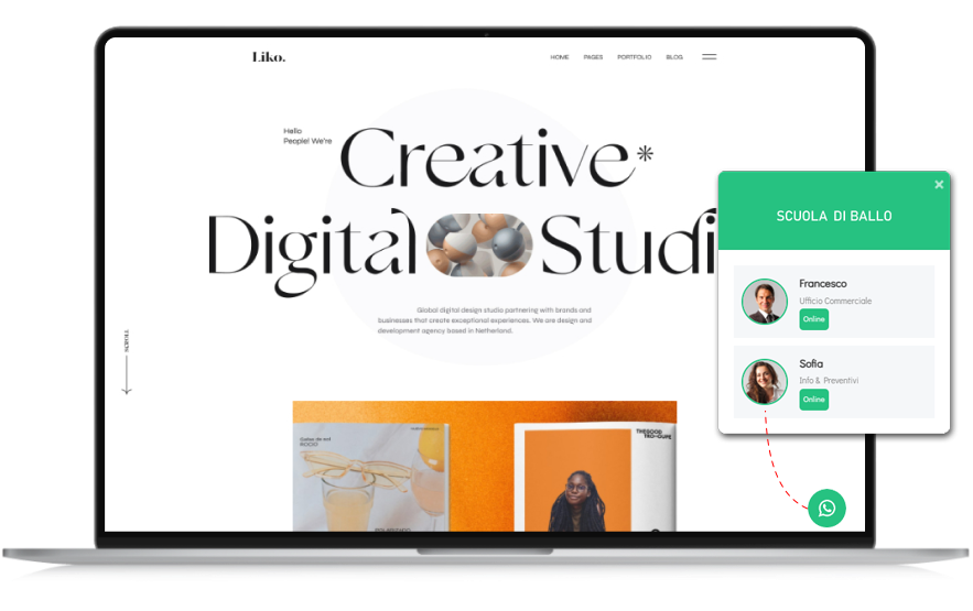 Integrazione chat WhatsApp multi-account per siti web - Fa Studio Agency Bergamo